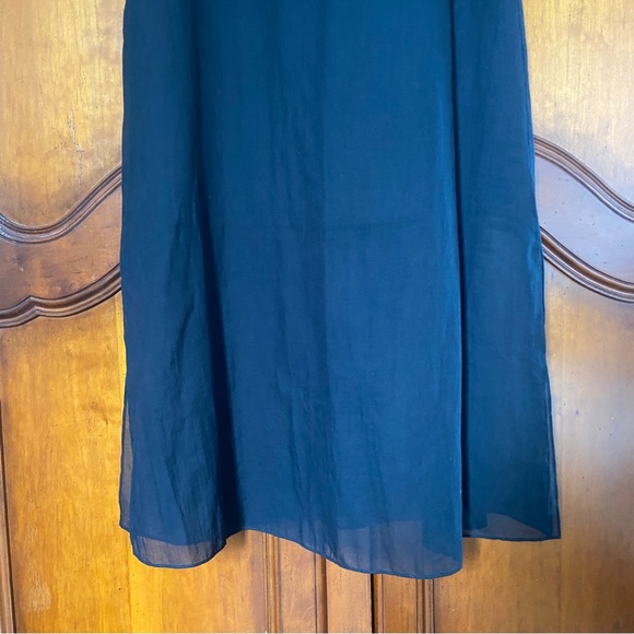 Theory Cotton Ruffle Maxi Dress in Black | Size 4 - Picture 8 of 10